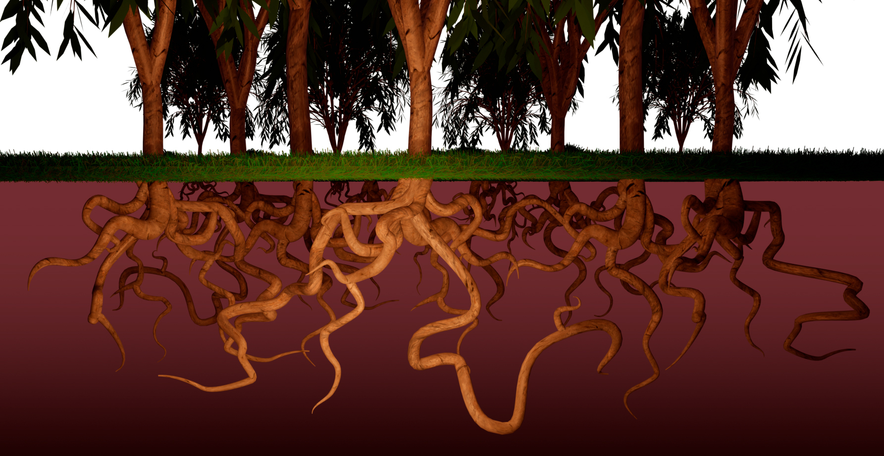 SOS Trees (3D illustration)